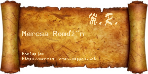 Mercsa Román névjegykártya